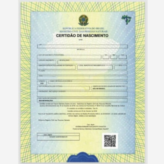Exemplo de Certidão
